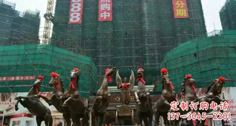 淄博阿波罗浪漫马群铜雕