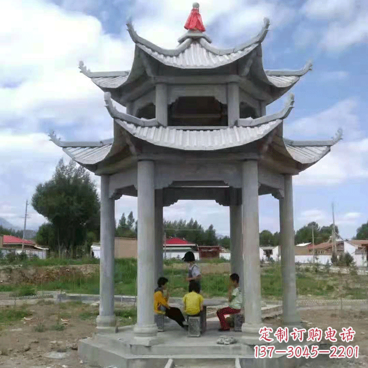 淄博中式庭院石凉亭