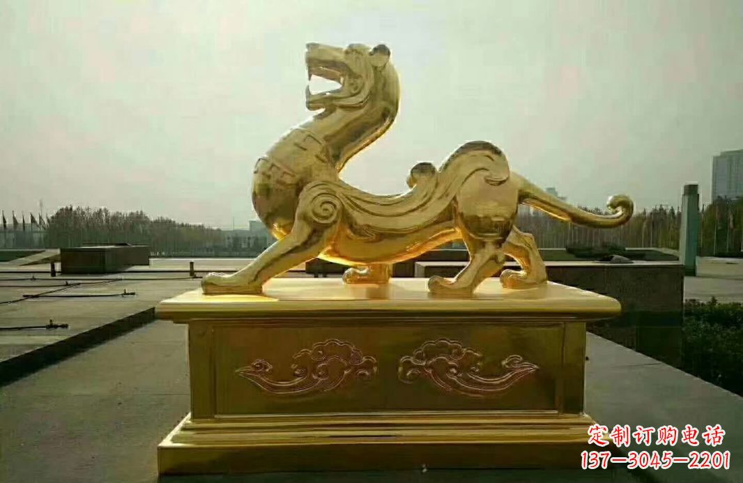 淄博白虎铜雕