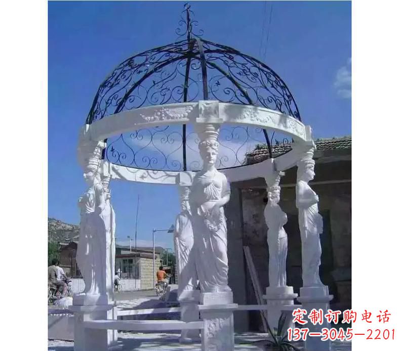 淄博白色欧式石头凉亭