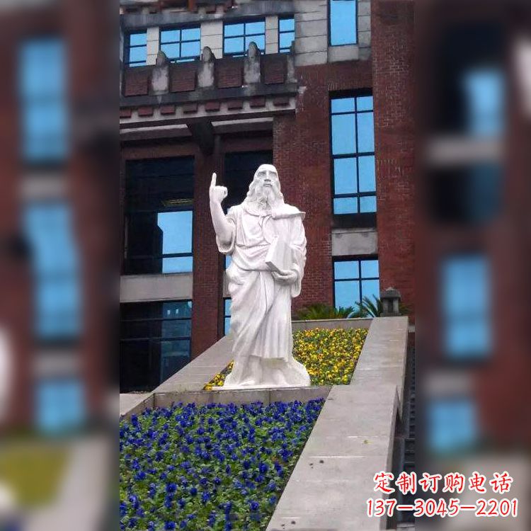 淄博柏拉图精美石雕像,传承哲学大师的精神