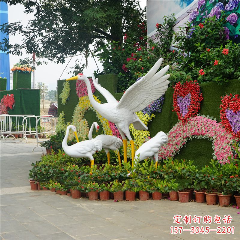 淄博仙鹤玻璃钢雕塑