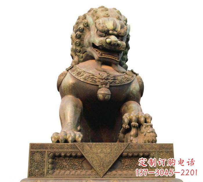 淄博巍峨雄壮的狮子铜雕