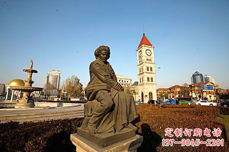 淄博贝多芬头像雕塑赞美音乐大师的艺术之作
