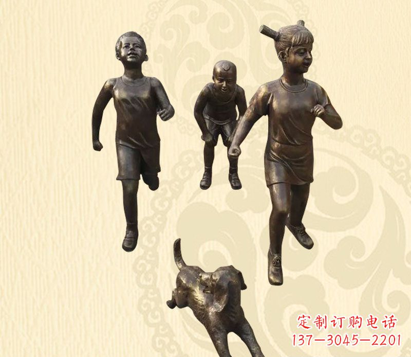 淄博“活力四射儿童铜雕”