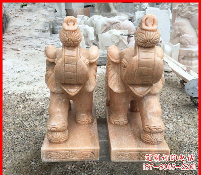 淄博小象石雕创意礼品传递爱与温暖