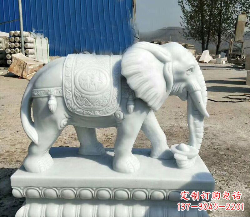 淄博大象汉白玉吊坠