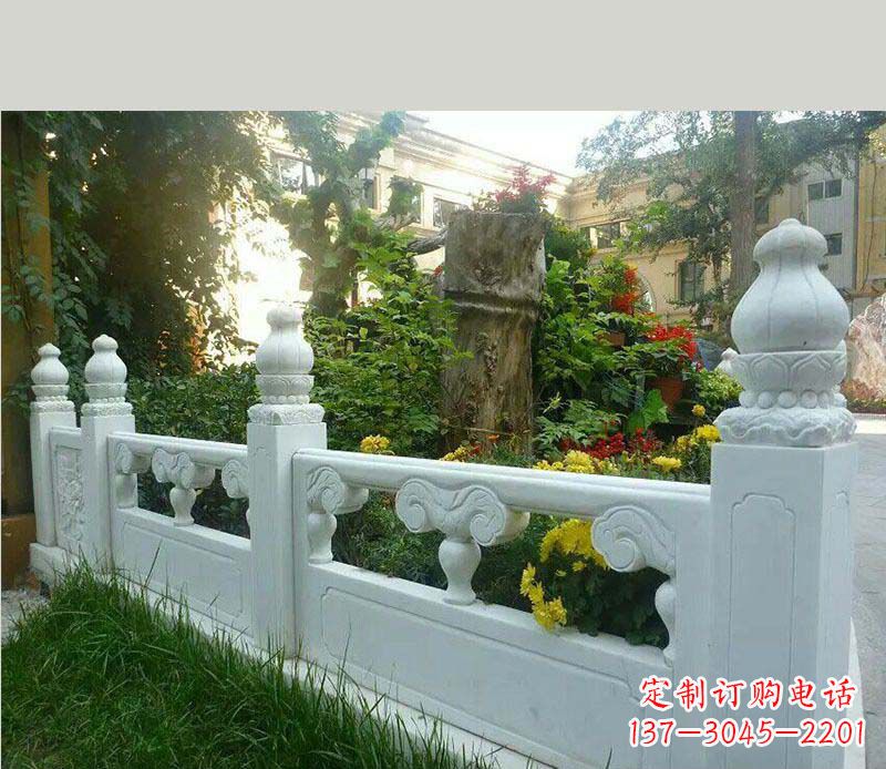 淄博别墅汉白玉栏板景观石雕