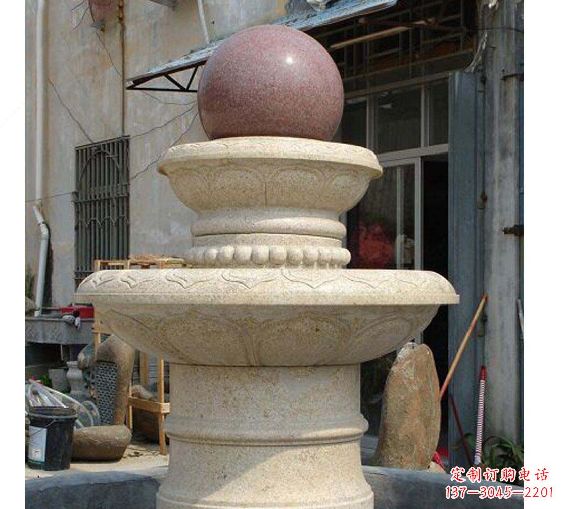 淄博别墅景观大理石风水球喷泉雕塑