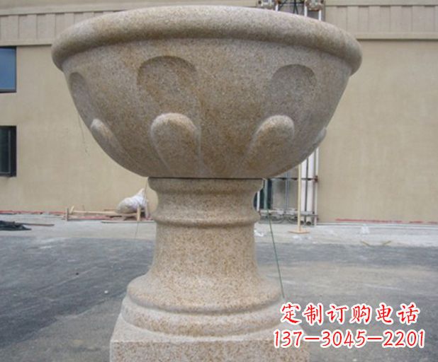 淄博别墅景观大理石花盆石雕 (3)