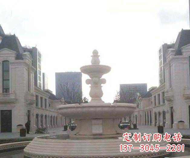 淄博别墅景观大理石喷泉石雕