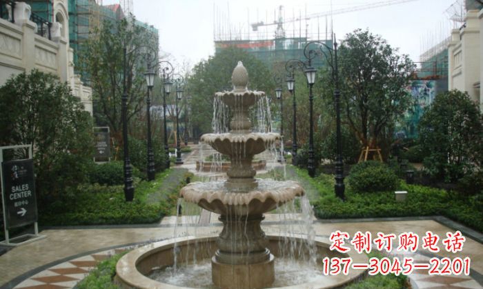 淄博别墅景观大型喷泉石雕 (2)