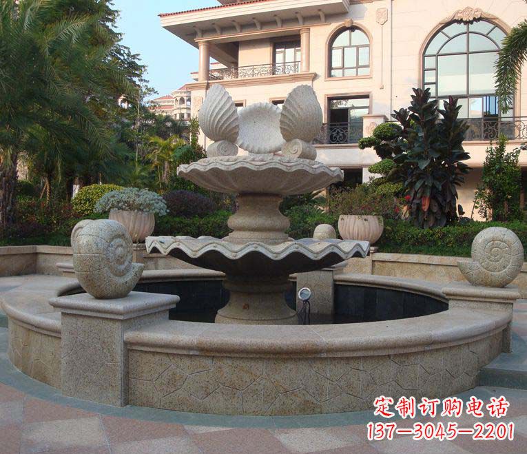 淄博别墅景观多层喷泉石雕