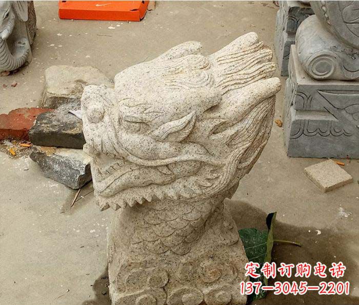 淄博别墅景观龙头喷泉石雕