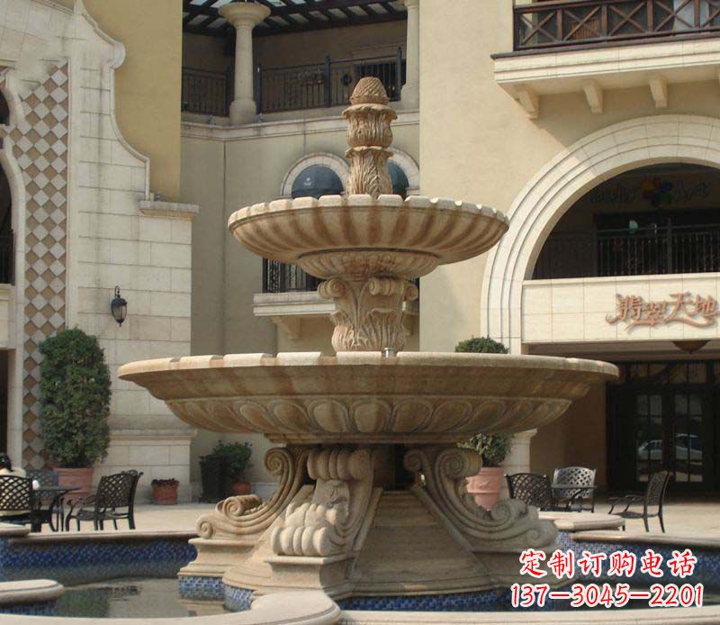 淄博别墅景观石雕大型喷泉雕塑 (2)