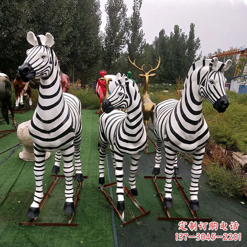 淄博斑马玻璃钢仿真雕塑