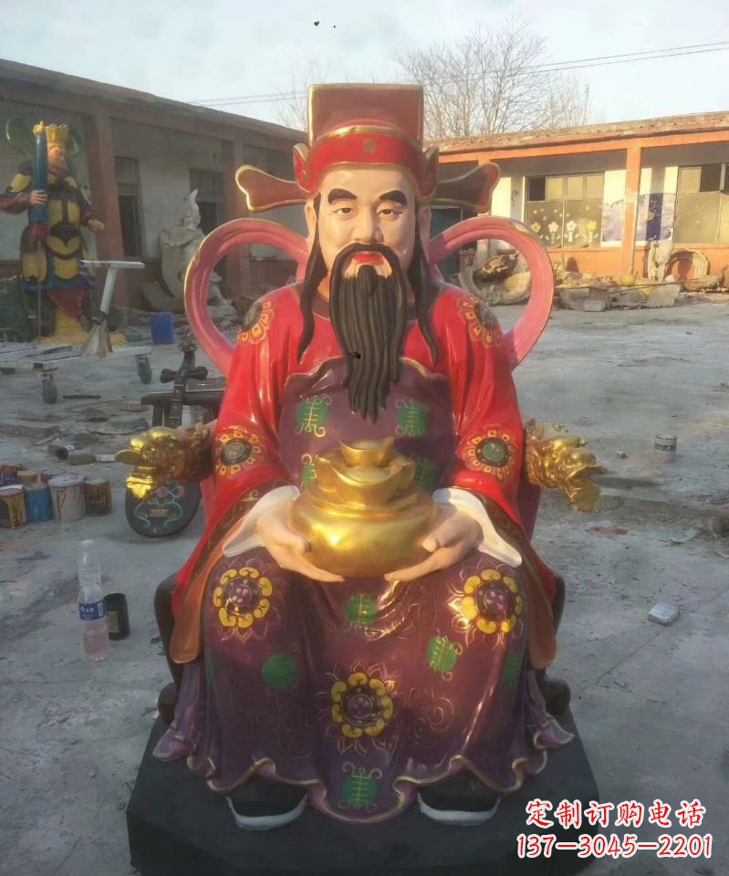 淄博财神玻璃钢彩绘