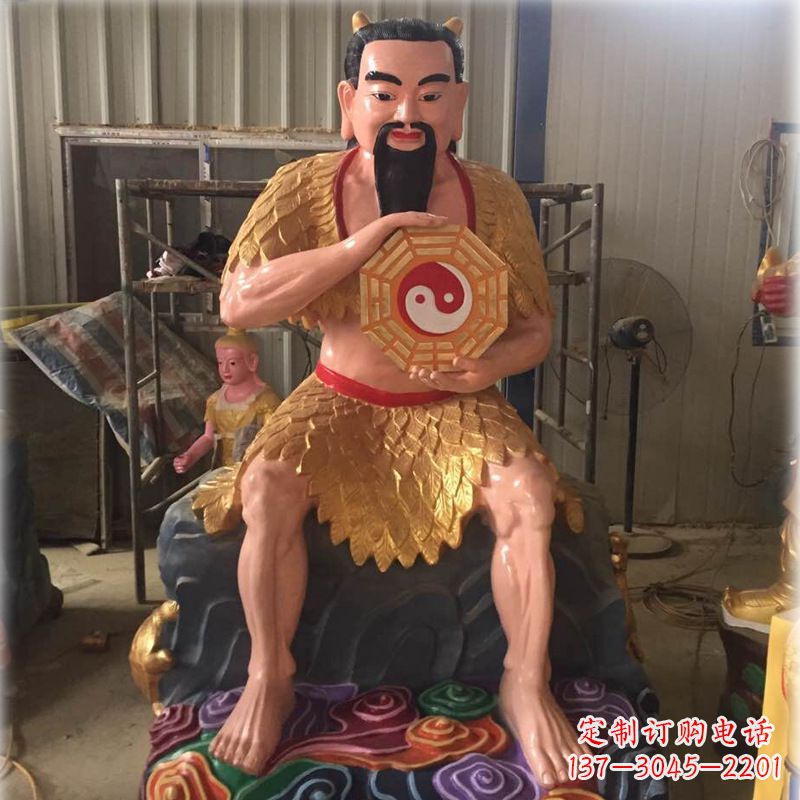 淄博伏羲玻璃钢彩绘神像