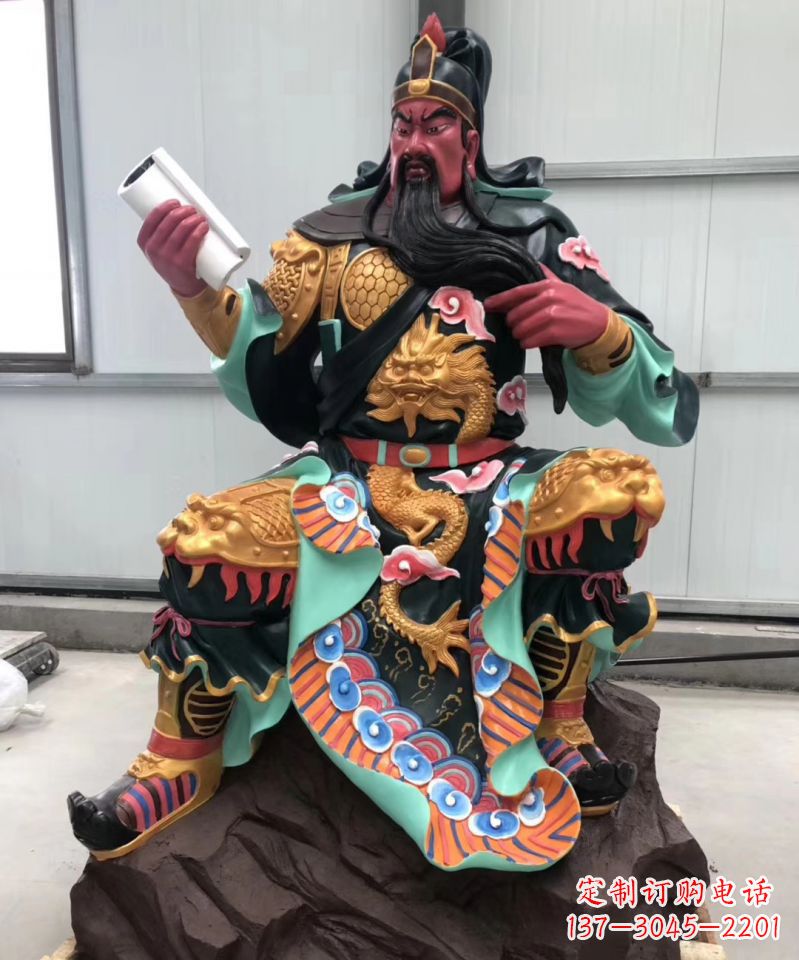 淄博玻璃钢彩绘关公雕像艺术之美