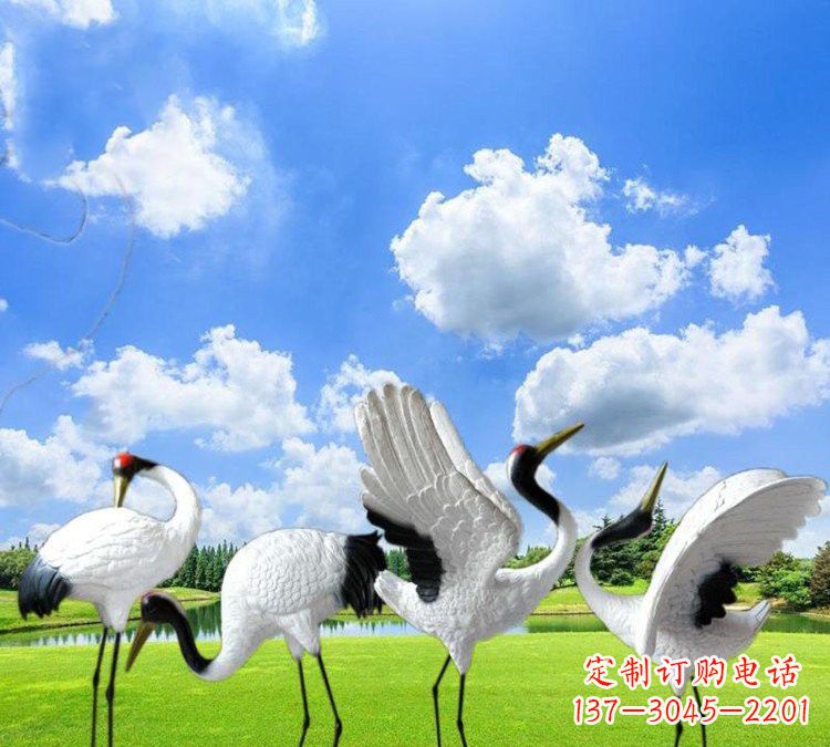 淄博玻璃钢丹顶鹤雕塑——一件艺术精品
