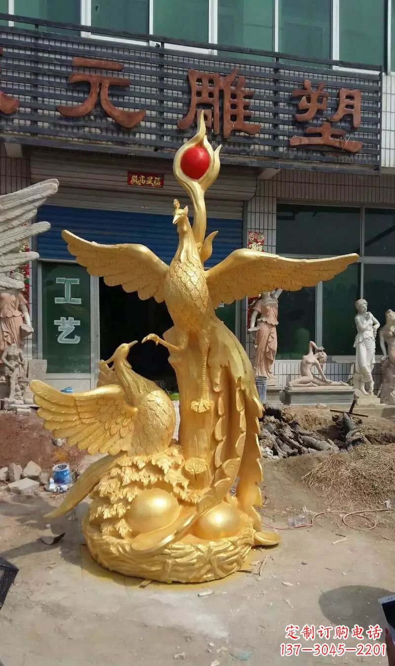 淄博玻璃钢雕刻的凤凰之美