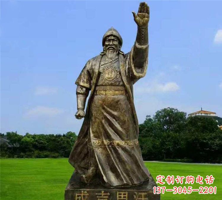 淄博玻璃钢成吉思汗雕塑