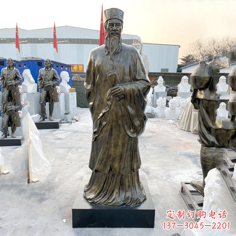 淄博苏东坡玻璃钢仿铜雕塑