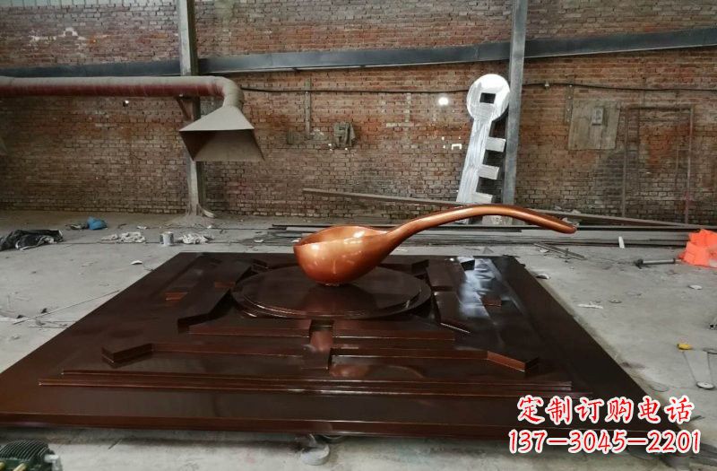 淄博玻璃钢仿铜司南雕塑精美装点城市的灵魂