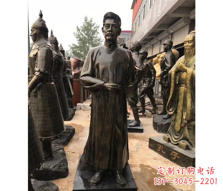 淄博玻璃钢仿铜鲁迅雕塑——传承中国近代文化精神