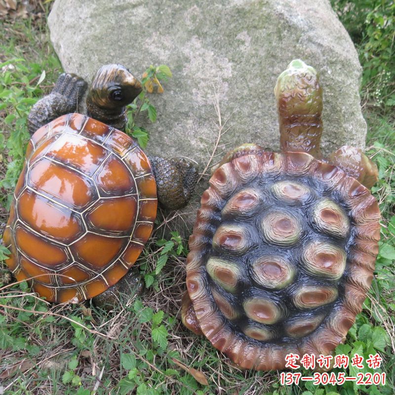 淄博玻璃钢海龟雕塑精致美观的园林装饰品
