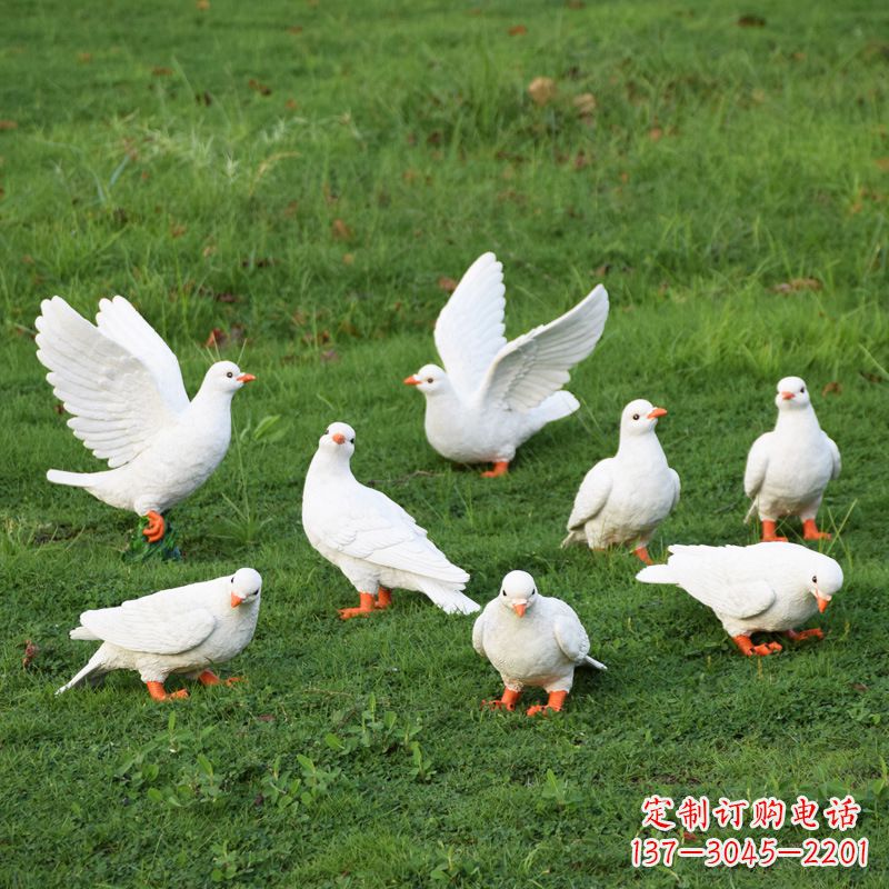 淄博玻璃钢鸽子雕塑艺术的精美表现