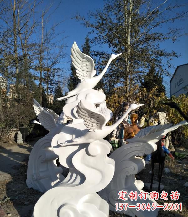 淄博玻璃钢天鹅雕塑