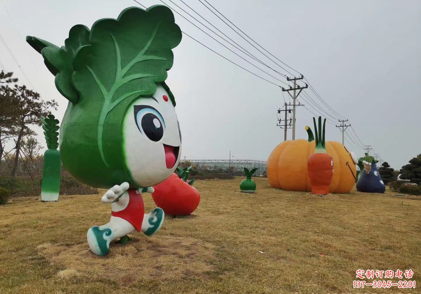 淄博玻璃钢白菜雕塑精美的艺术品