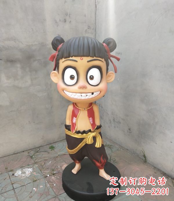 淄博玻璃钢雕刻的神话传说——哪吒