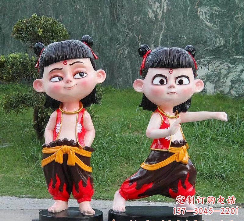 淄博哪吒玻璃钢卡通人物雕塑的象征