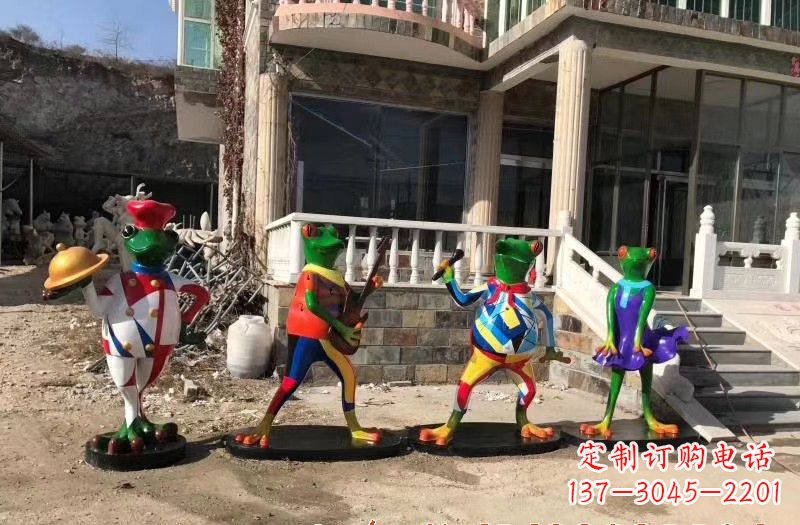 淄博玻璃钢制青蛙雕塑