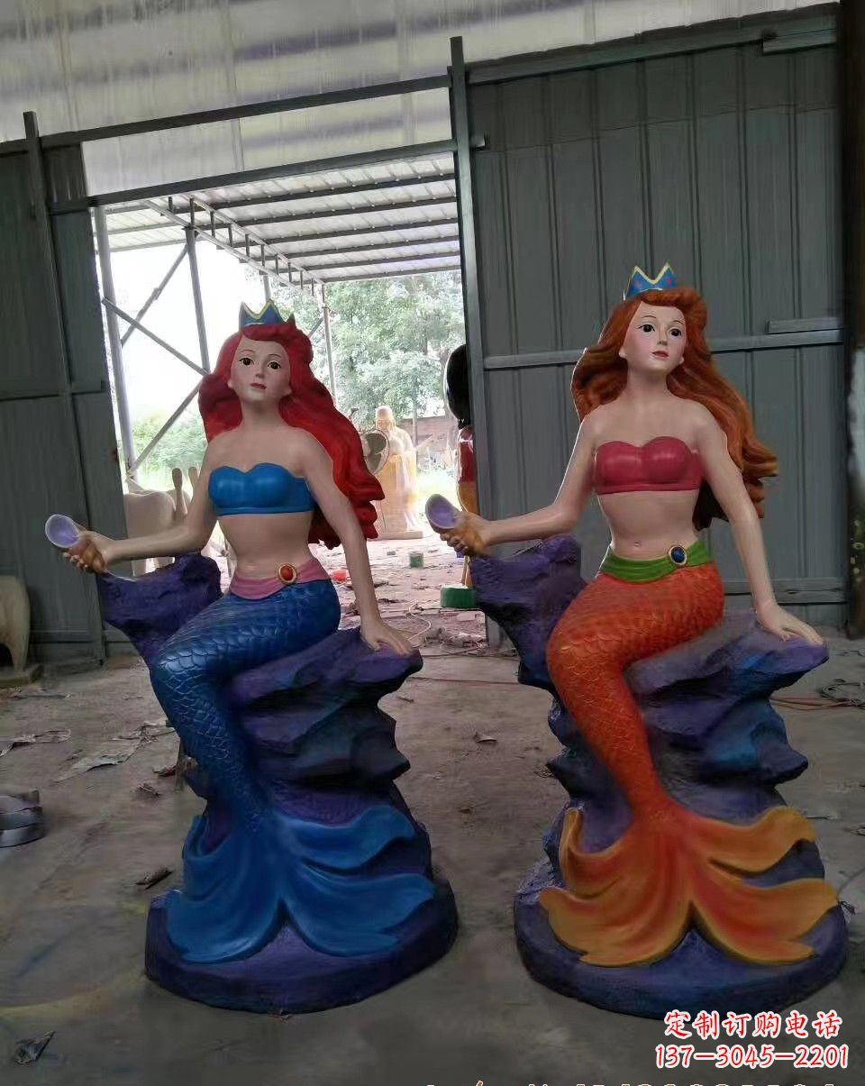 淄博玻璃钢美人鱼雕塑——精美的艺术作品