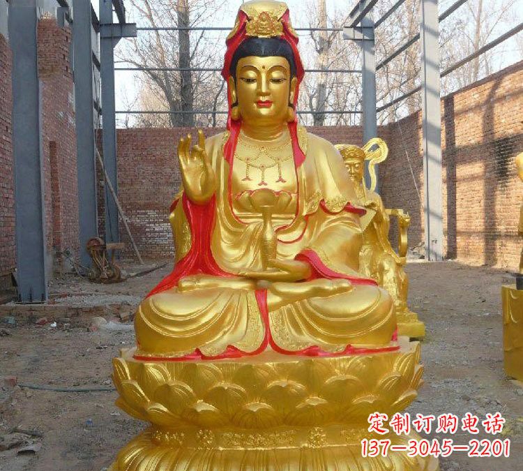 淄博玻璃钢金观音菩萨雕塑