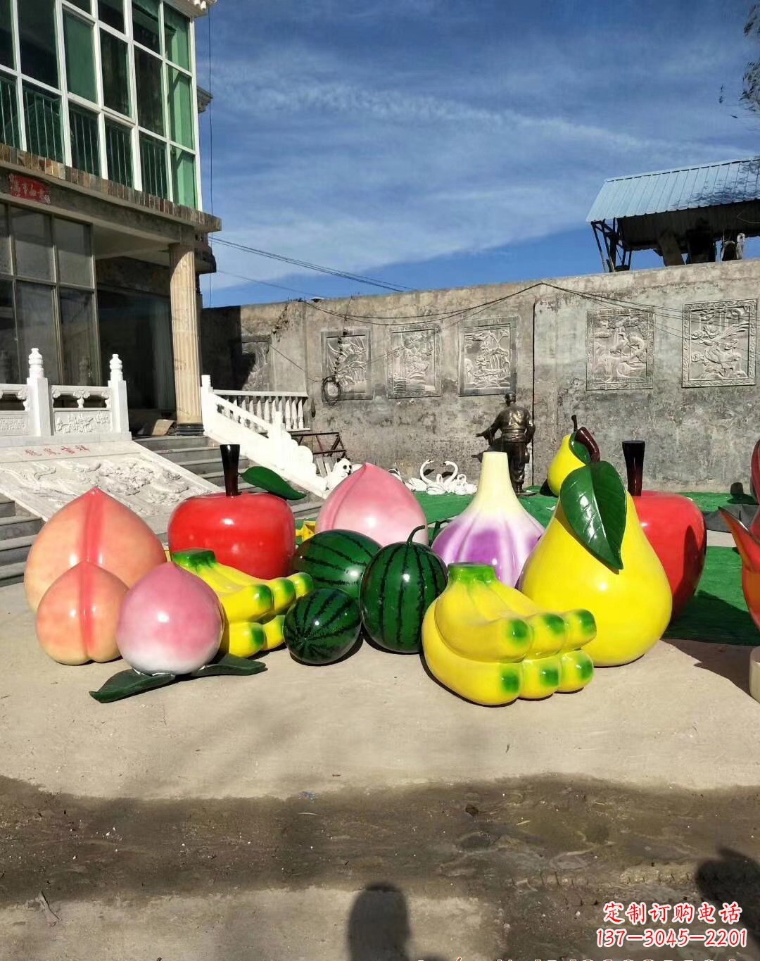 淄博玻璃钢水果雕塑一种别致的艺术