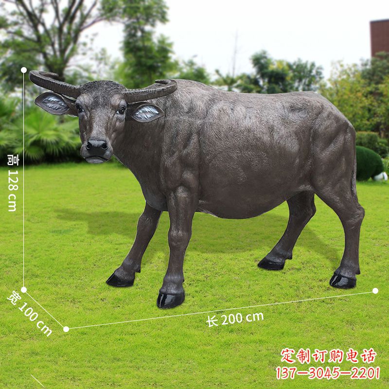 淄博玻璃钢水牛雕塑