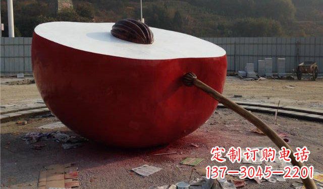 淄博精美不锈钢苹果雕塑