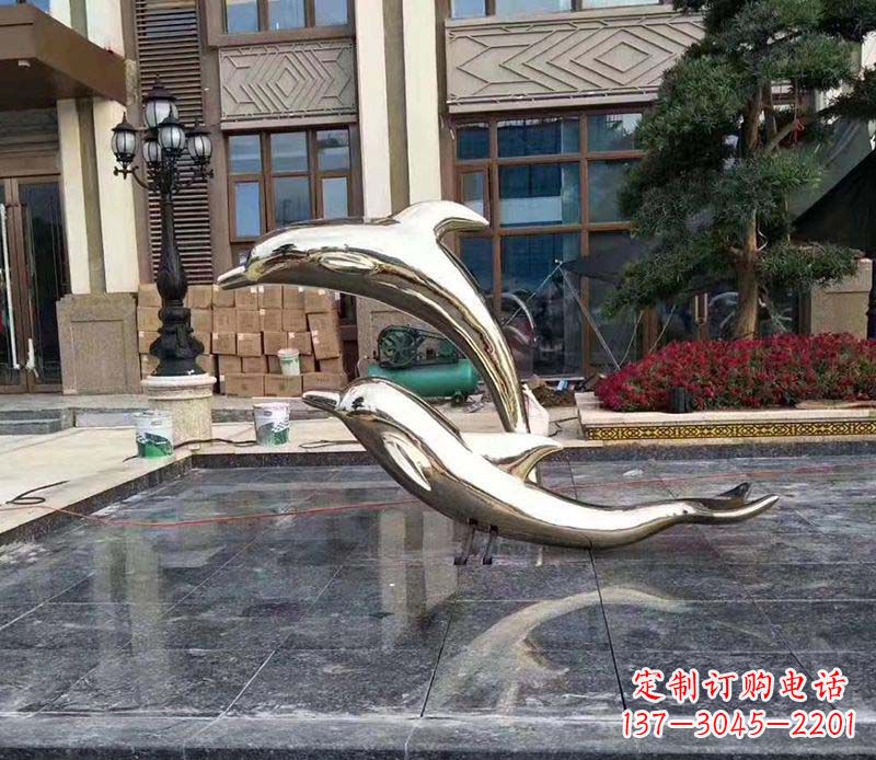 淄博不锈钢海豚雕塑——美丽的艺术礼物