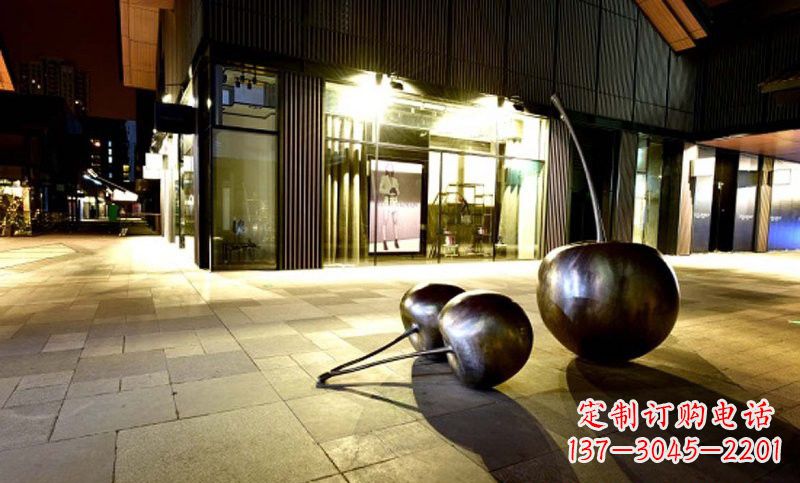 淄博不锈钢樱桃雕塑