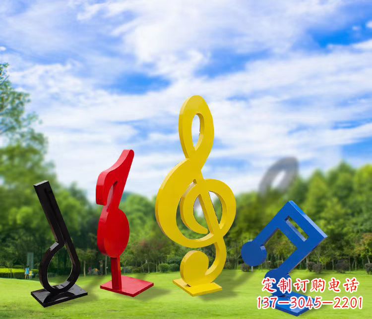 淄博精美的不锈钢音符雕塑