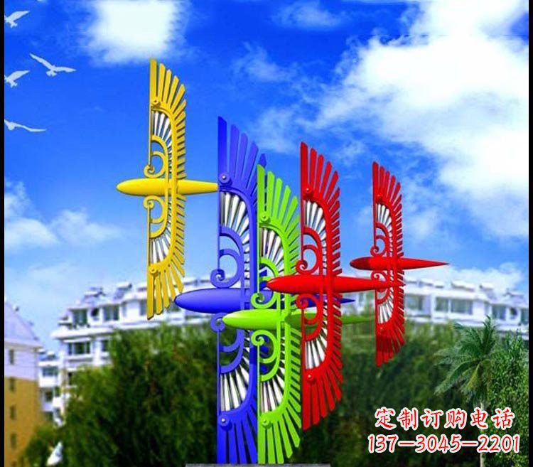淄博不锈钢彩色老鹰雕塑——精美绝伦