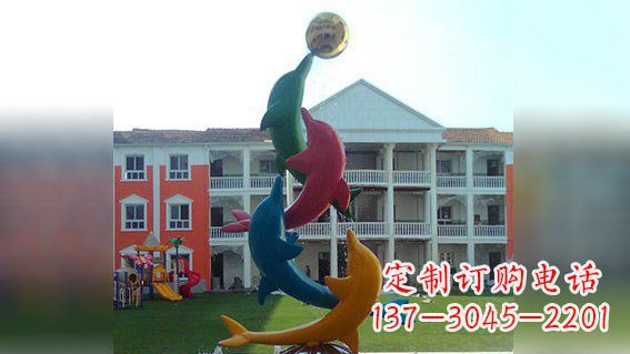 淄博精美不锈钢海豚雕塑