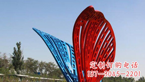 淄博不锈钢蝴蝶雕塑美丽的实物表达