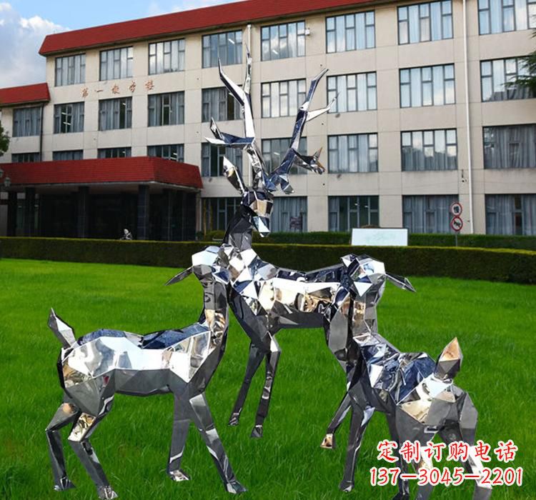 淄博不锈钢麋鹿雕塑美观耐用的艺术品