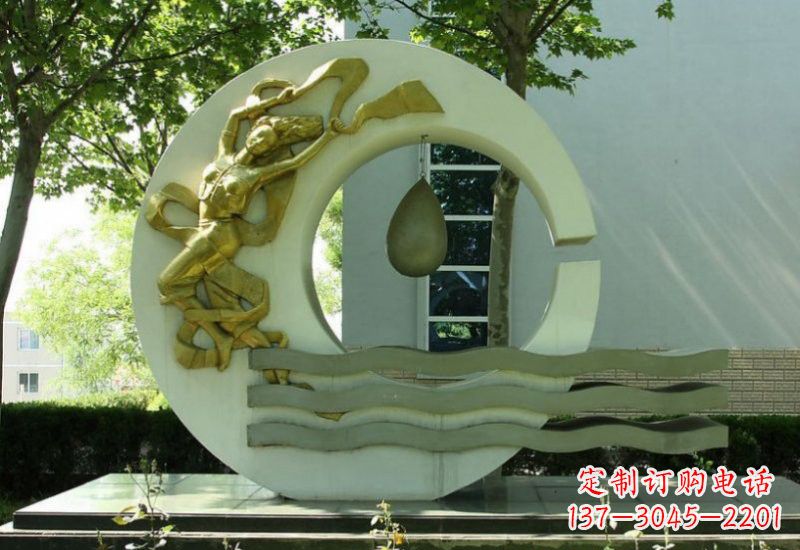淄博不锈钢嫦娥奔月雕塑——传承中华文化