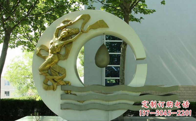 淄博不锈钢嫦娥奔月景观雕塑